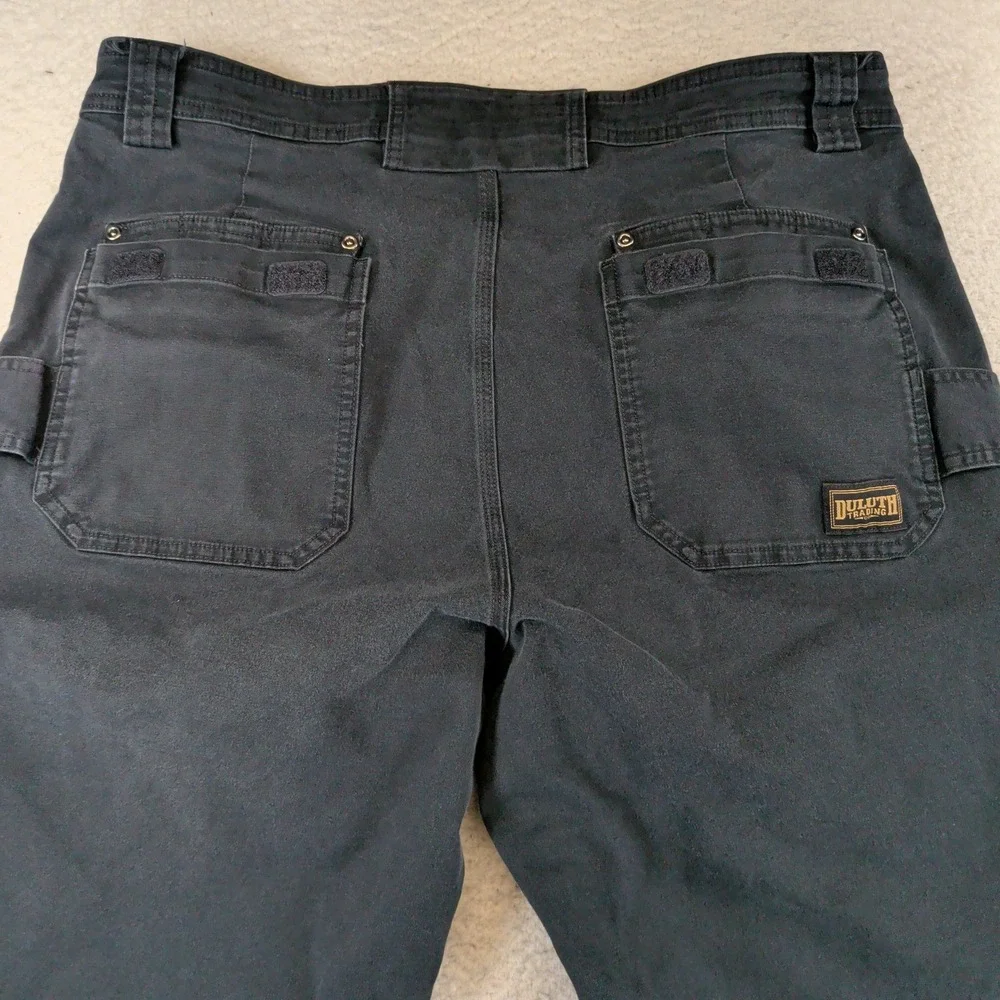 Duluth Trading Co Flex Fire Hose Relaxed Fit Cargo Work Pants Black 38x30 45507 - Picture 8 of 9